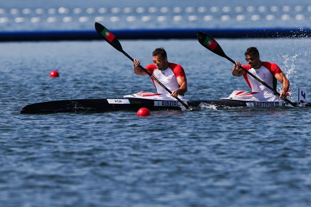 Canoístas João Ribeiro e Messias Baptista nas meias-finais de K2 500 de Paris2024