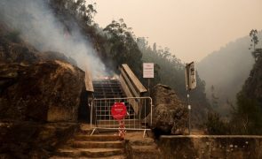 Passadiços de Arouca a arder num combate 