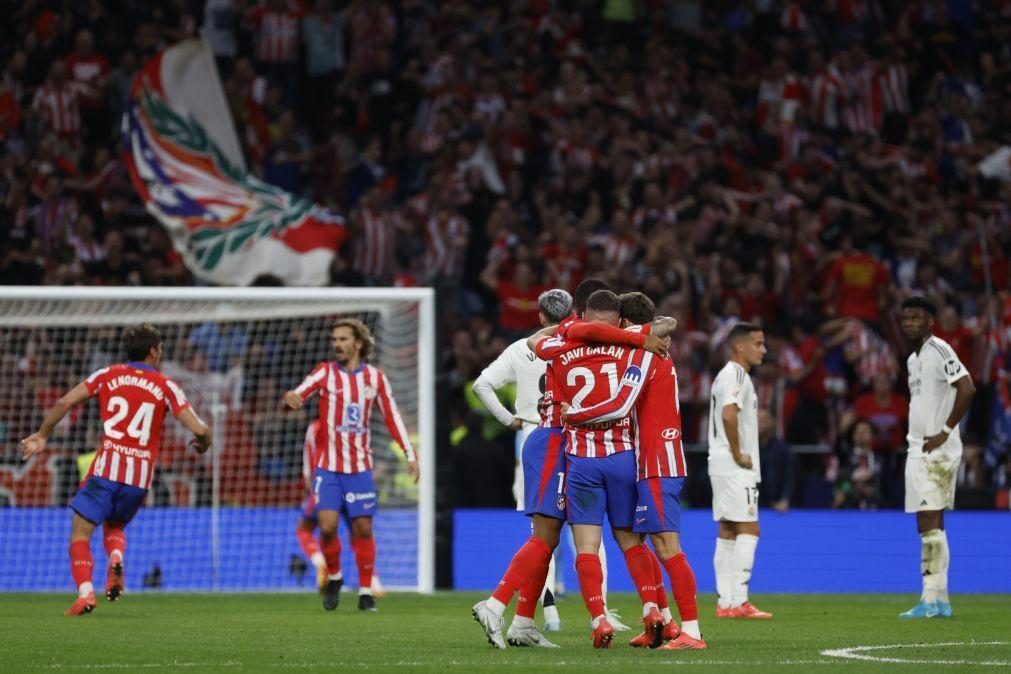 Atlético de Madrid empata com Real Madrid nos descontos