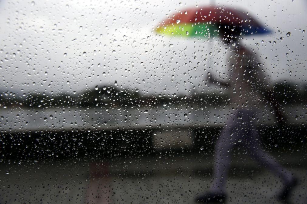 Doze distritos sob aviso amarelo hoje e quinta-feira devido à chuva