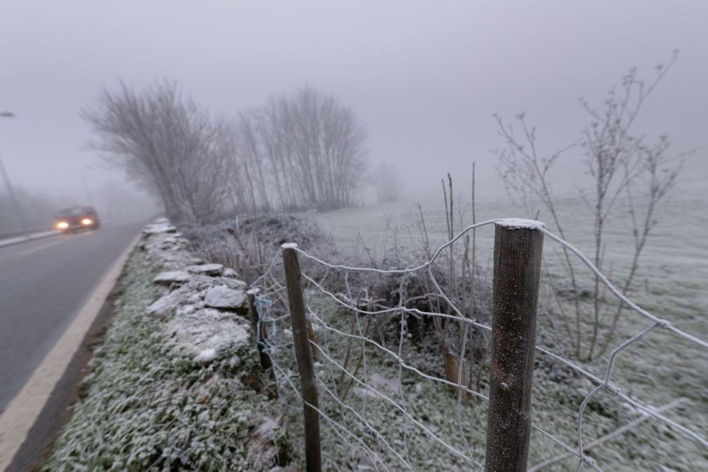 Passagem de ano com temperaturas mínimas entre os -3°C e os 10°C no continente