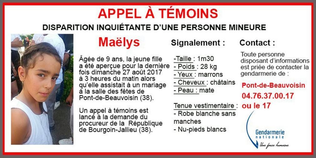 Autor confesso de morte de Maëlys em França começou «a dar explicações»