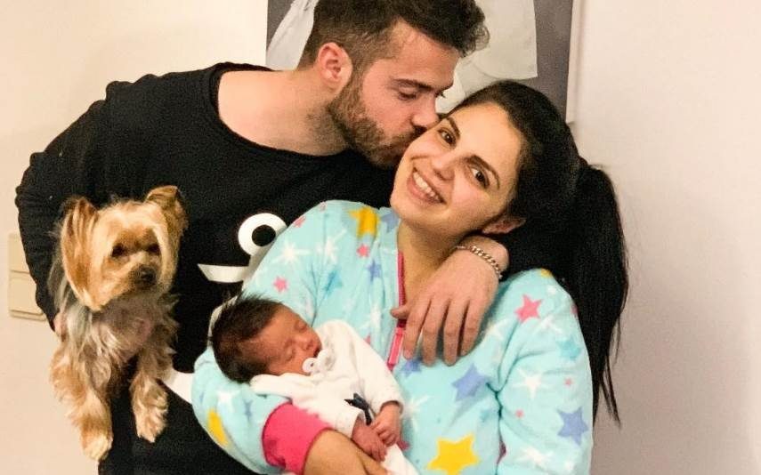 Tatiana e Rúben Boa Nova. Filho do casal completa um mês de vida